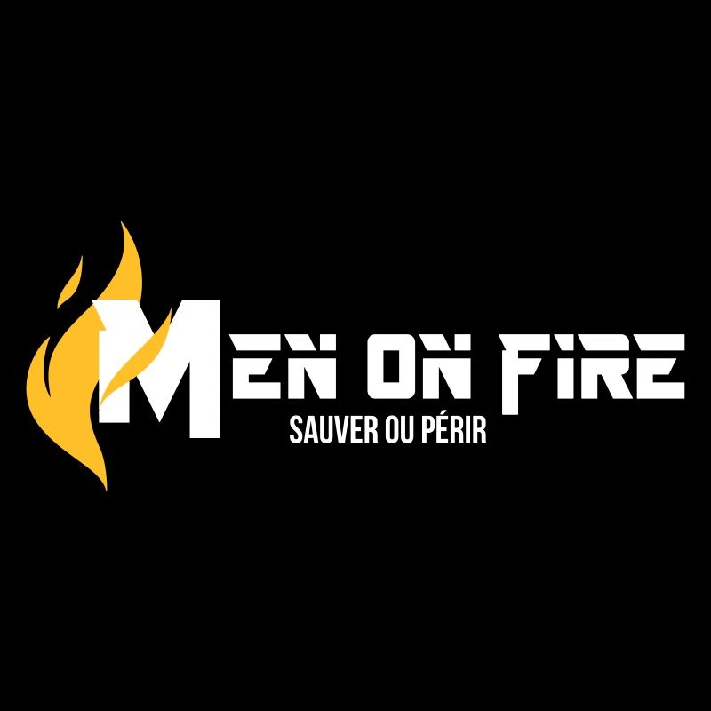 pompier men on fire white