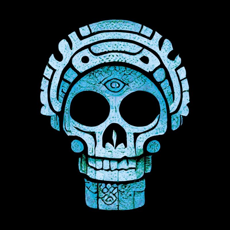 Blauer Maya-Schädel