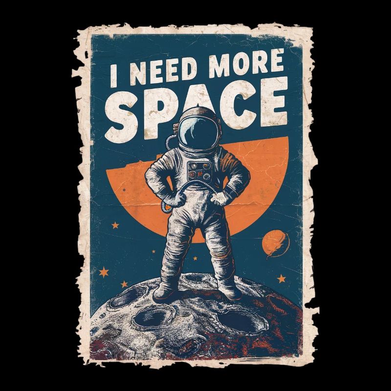 I Need More Space Astronaut Motif