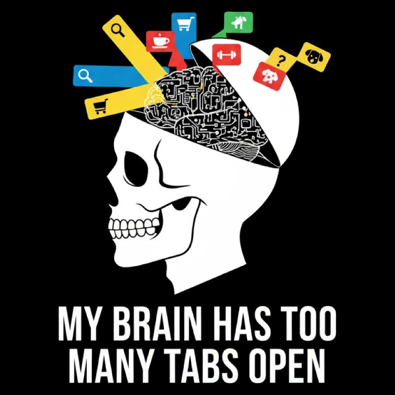 Tabs Open Skull Brain Meme