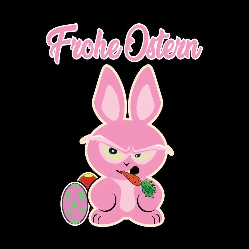 Happy Easter, with the pink Easter bunny