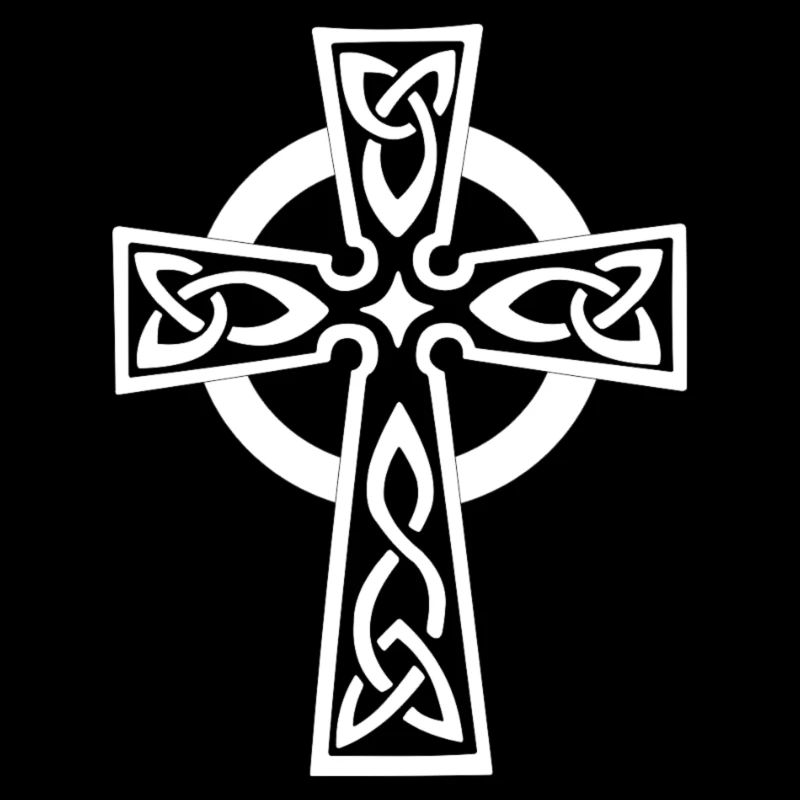 Weißes keltisches oder keltisches Kreuz