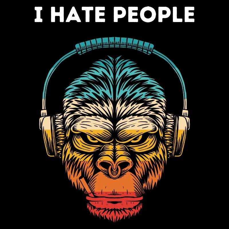 Gorilla Kopfhörer Regenbogen