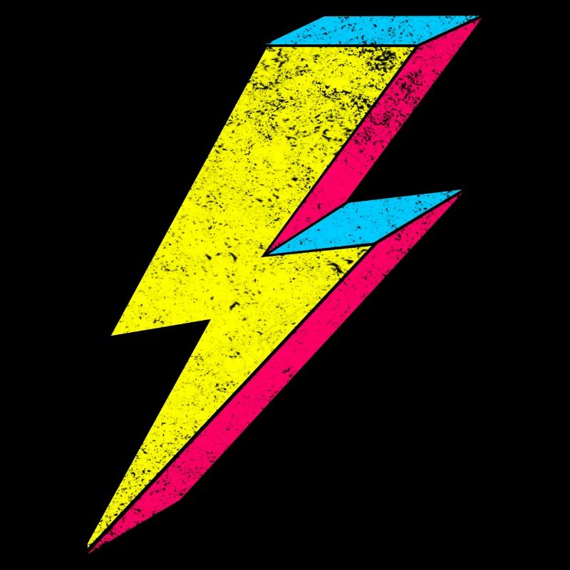 Neon Blitz Lightning Design 70s 80s