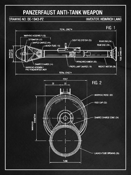 Panzerfaust-Panzerabwehr-Bauplan