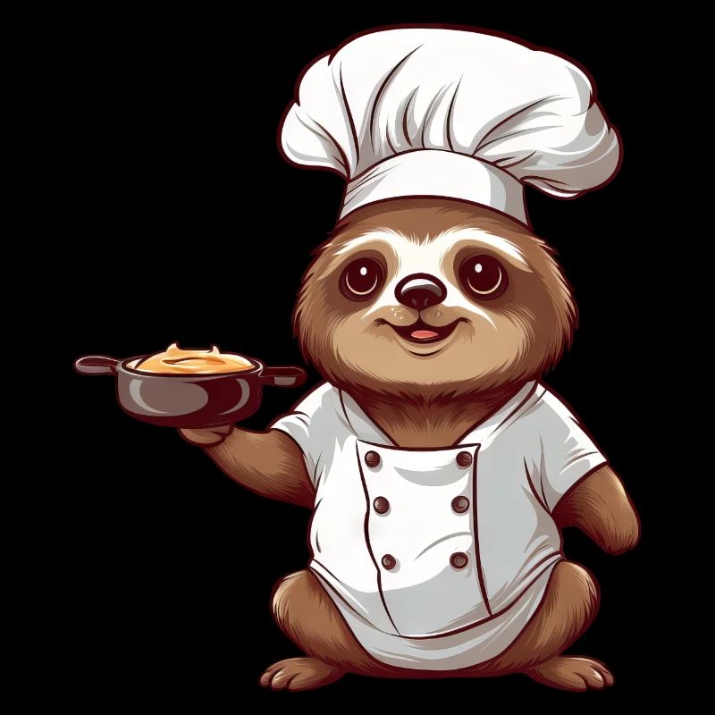 Chef comique paresseux mignon avec la conception de chapeau de chef