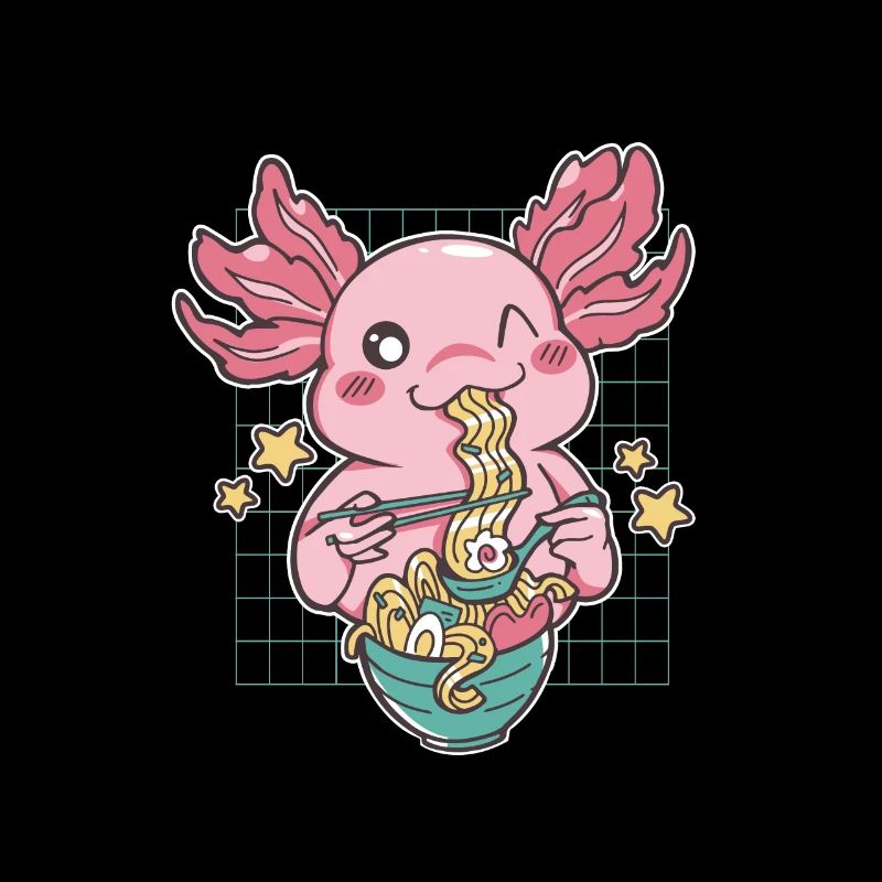 Ramen drôle d’axolotl