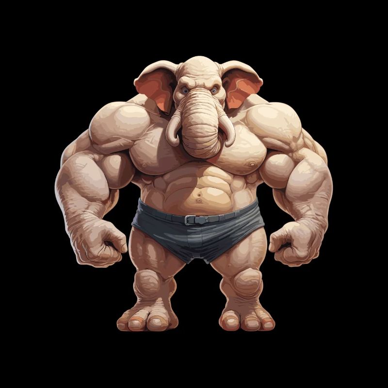 Bodybuilder Elefant