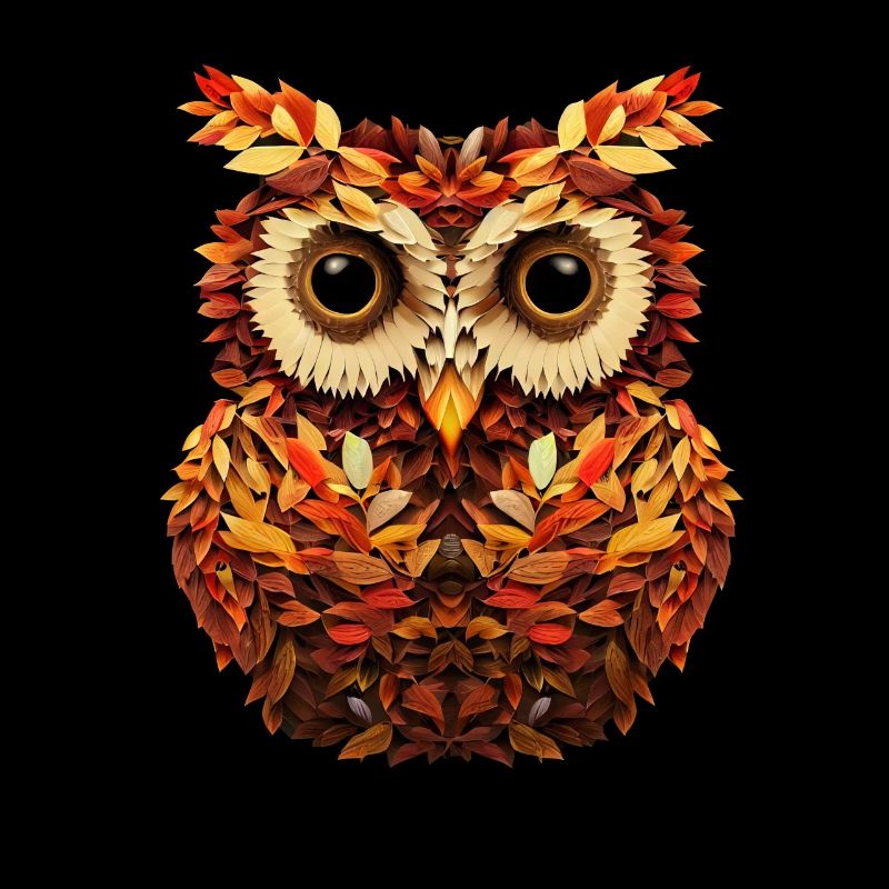 Eule aus Herbstblättern