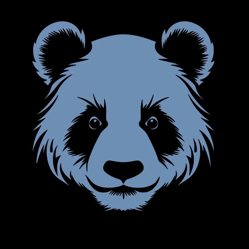 Panda Silhouette Kopf Portrait