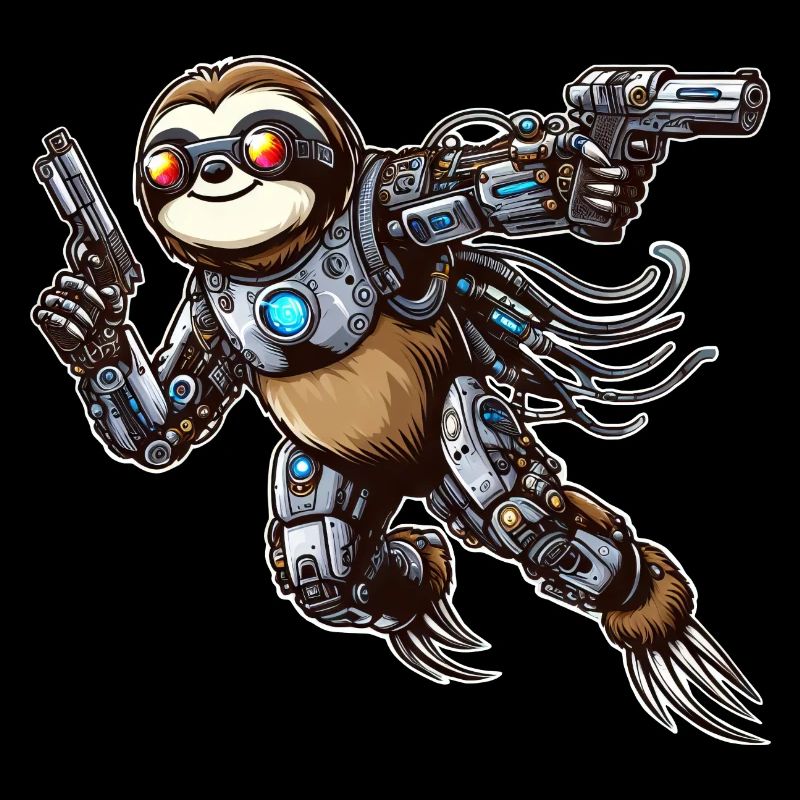 Sloth Cyborg Robot Fighter - Anime Design