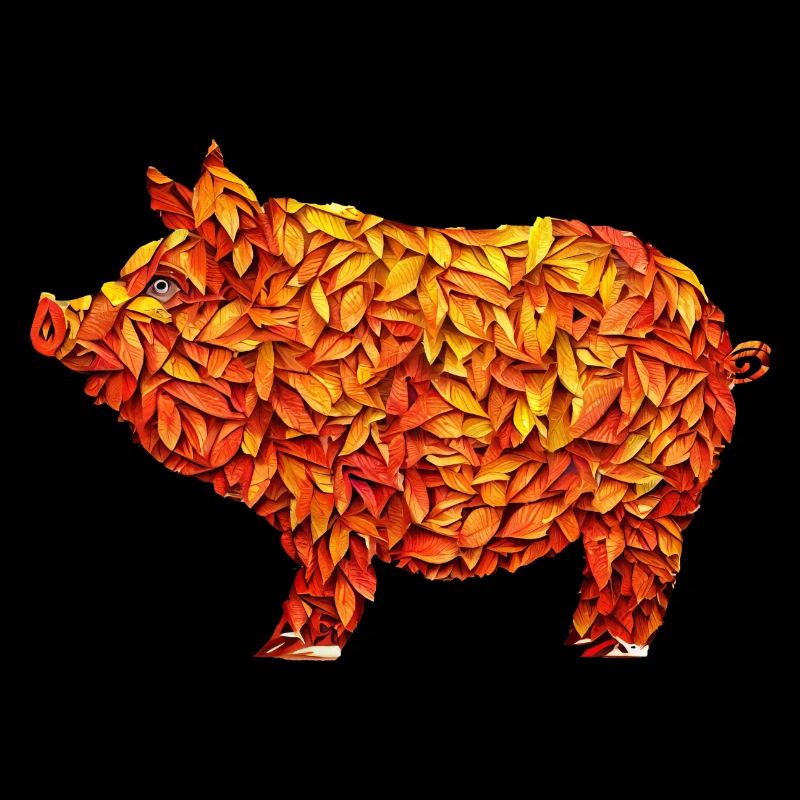 Cochon de feuilles d’automne Cochon d’automne