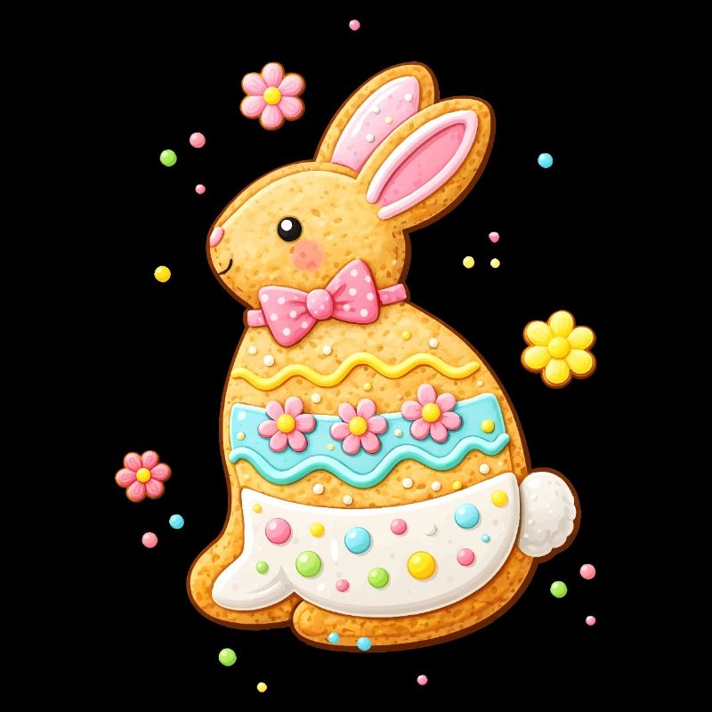 Cute bunny as a decorated cookie