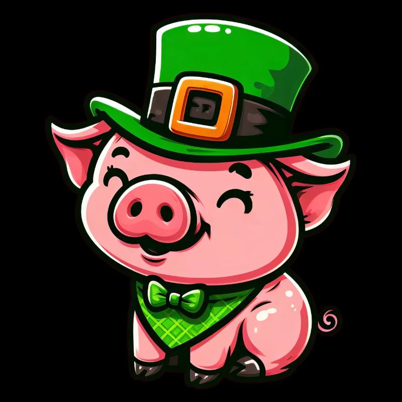 Dessin animé mignon de cochon de Saint-Patrick