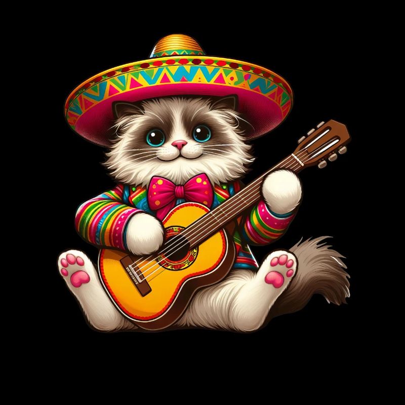 Cinco de Mayo Cat avec guitare