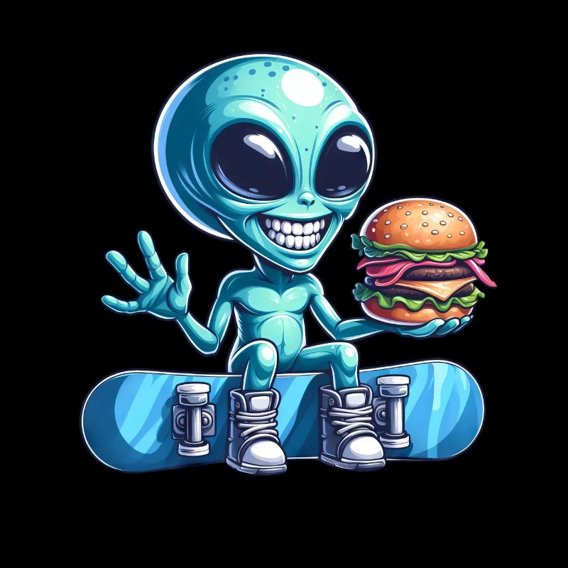 Alien Snowboarder Hamburger Restauration Rapide