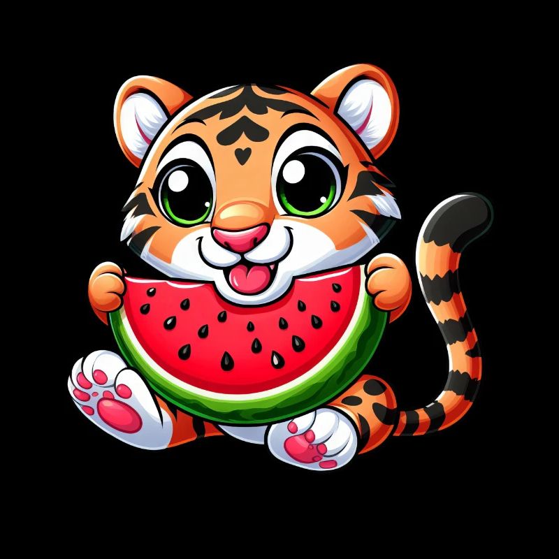 Chat Bengal Avec Pastèque Fruité Drôle