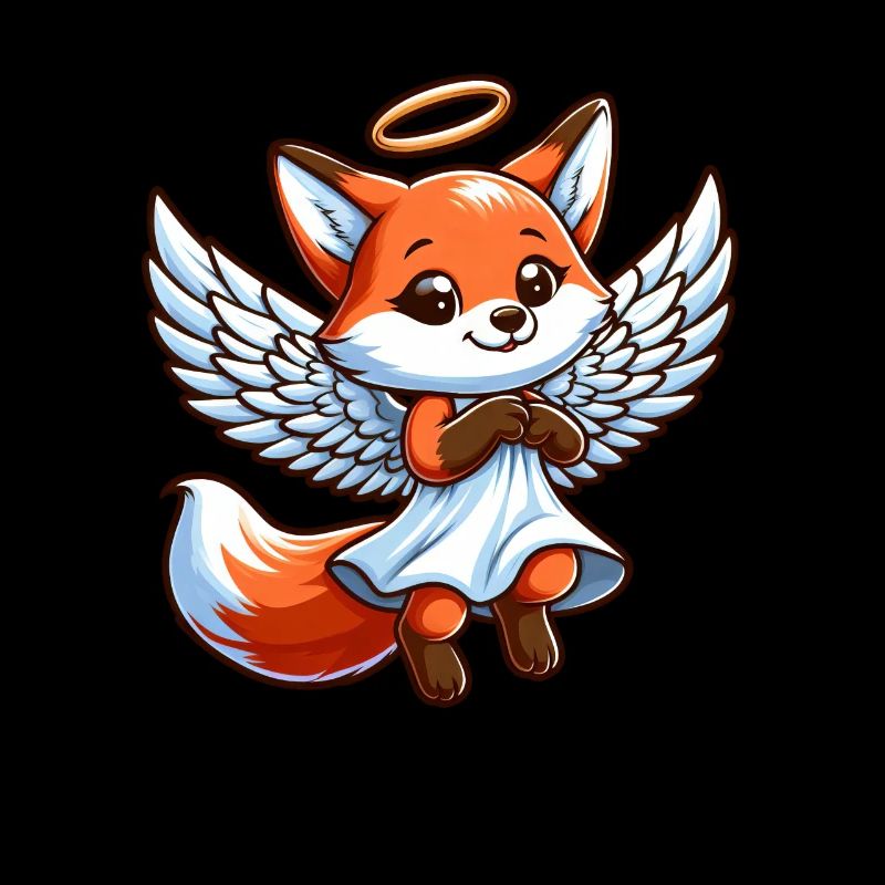 Ailes de bande dessinée Cute Fox Angel