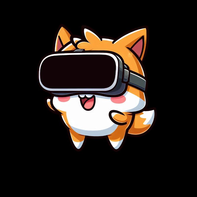 Fox Chat Hamster VR Gamer Dessin animé mignon