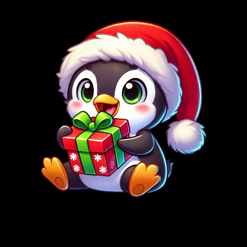 Pingouin de Noël avec cadeau Style drôle