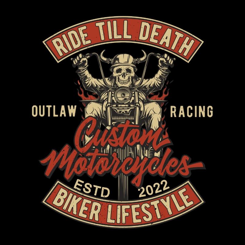 Moto Biker Lifestyle avec Skull