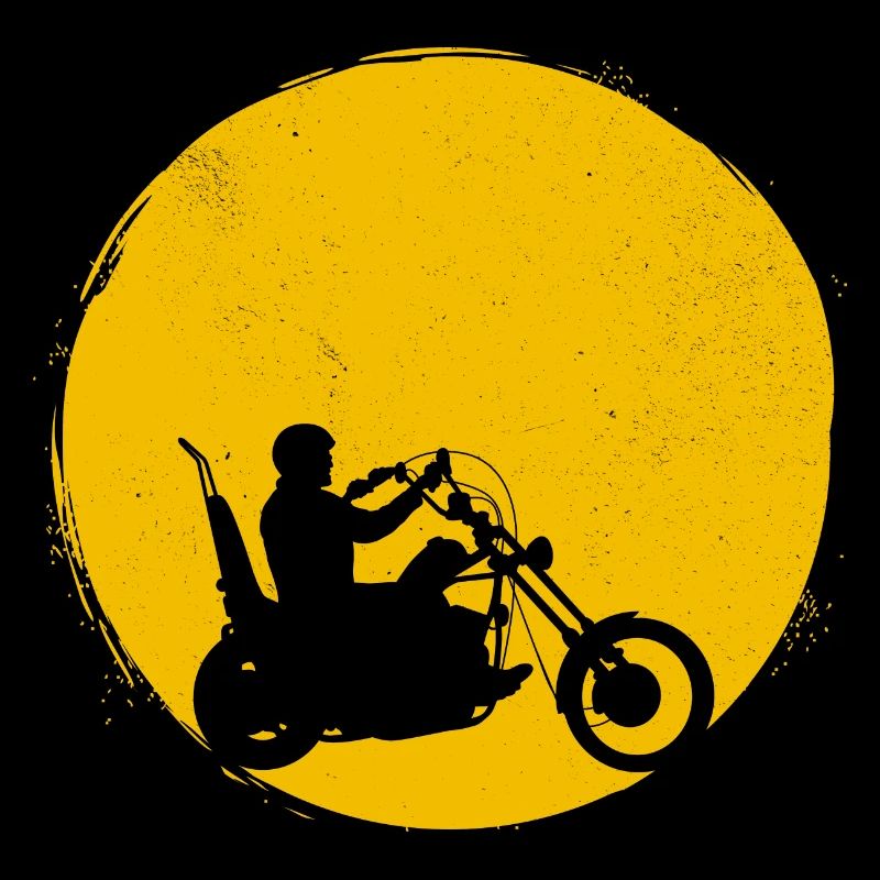 Motorrad Silhouette Chopper Sonne Geschenk