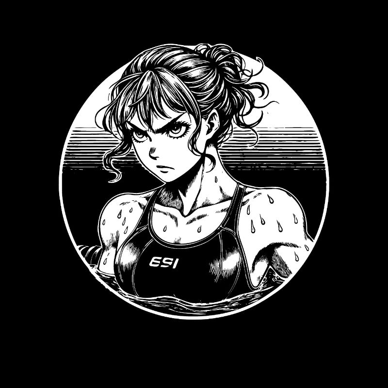 Conception de nageuse de bande dessinée - Swim Girl Design