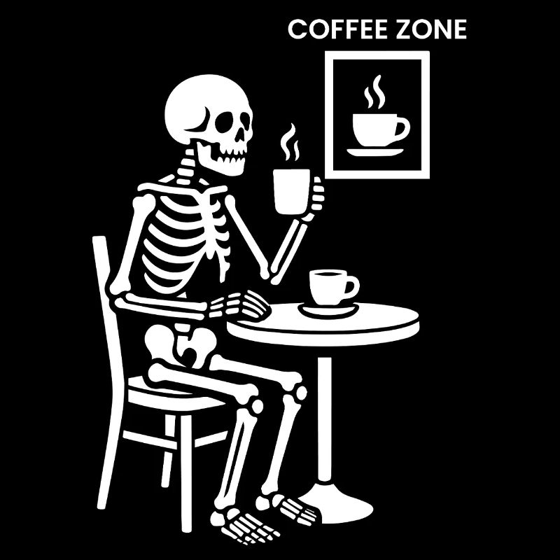 Zone de café squelette
