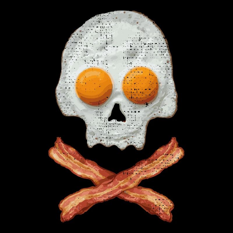 Fried Egg Skull with Bacon Cross