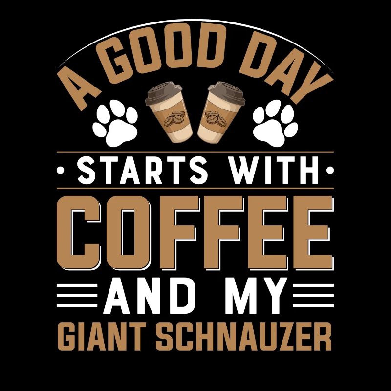 Schnauzer géant Chiens buvant du café Patte de caféine