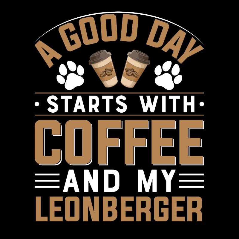 Leonberger dog breed coffee drinking caffeine paw