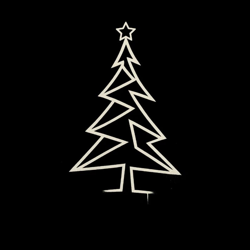 Urban Christmas Tree – Angular One-Line-Art Design
