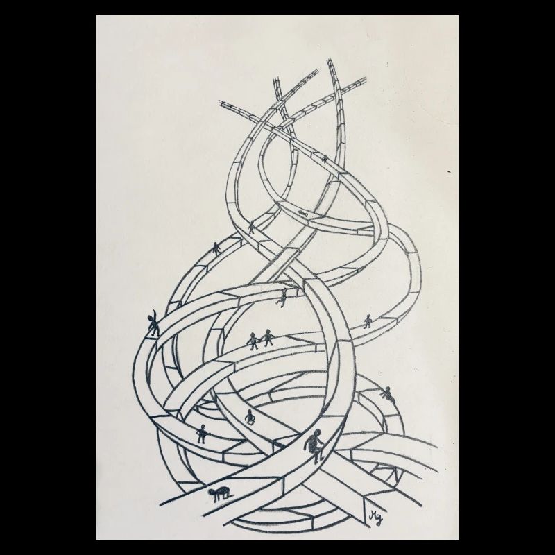 Loop labyrinth of paths