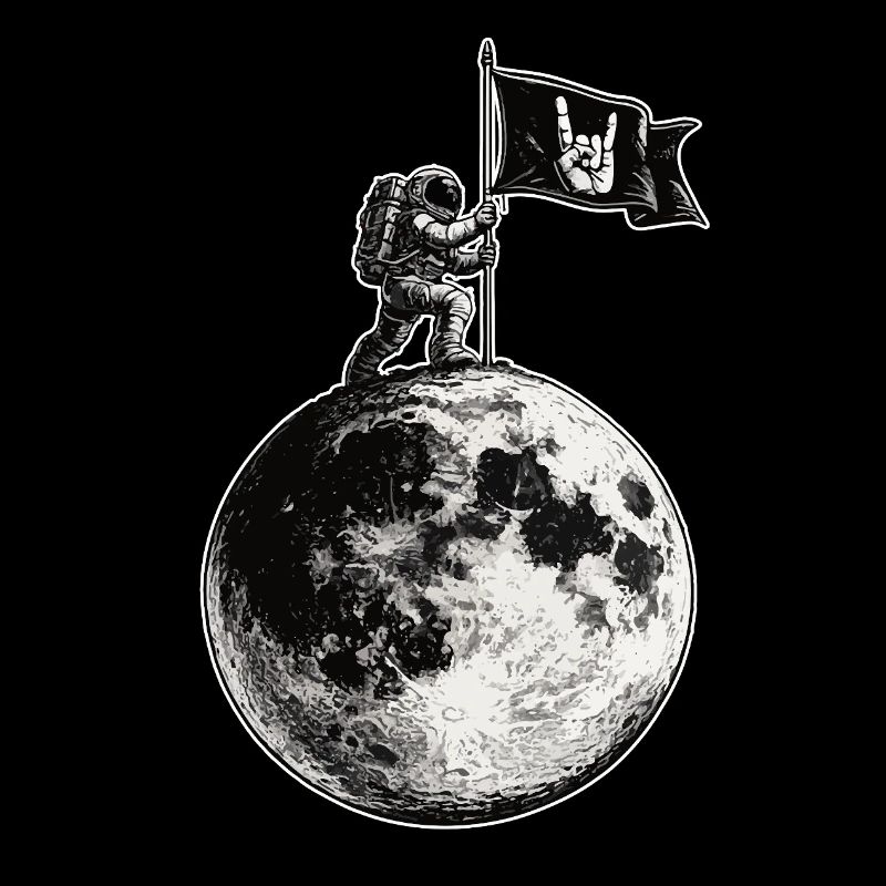 Moon with Rock Flag