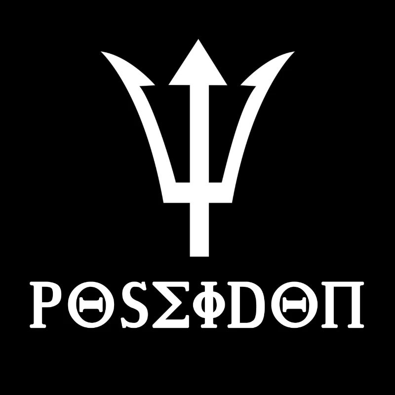 Poseidon design with trident gift idea white