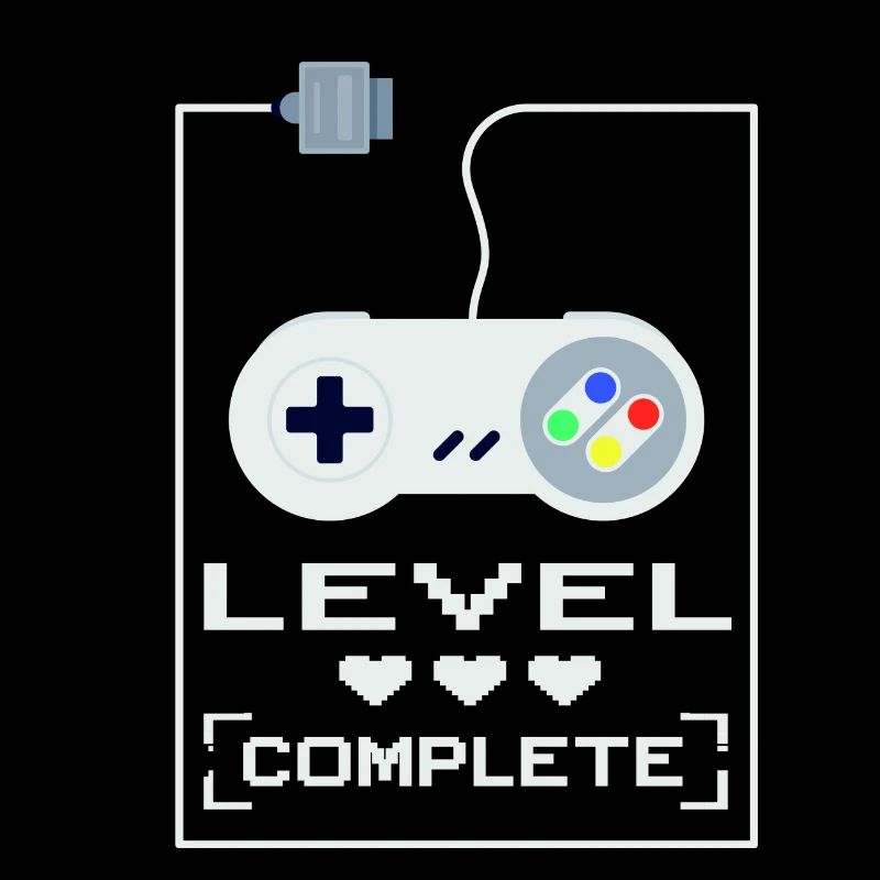 Super NES Controller Level Completed Gaming Design