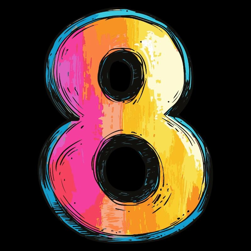 8 Numéro Coloré