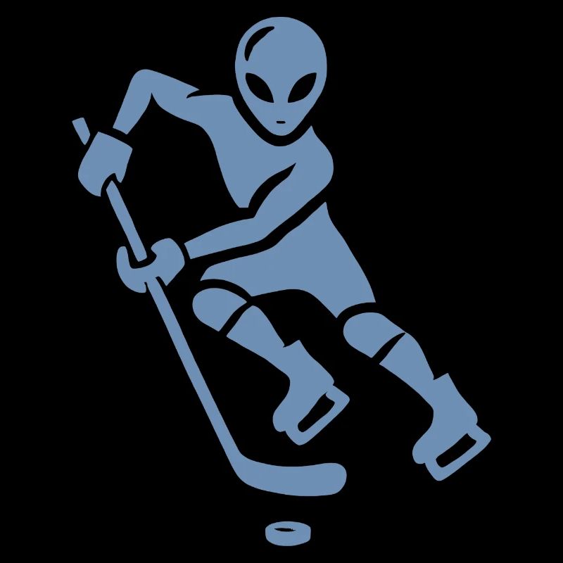 Alien Eishockeyspieler Silhouette minimalistisch