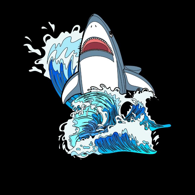 Grand requin blanc dans le saut