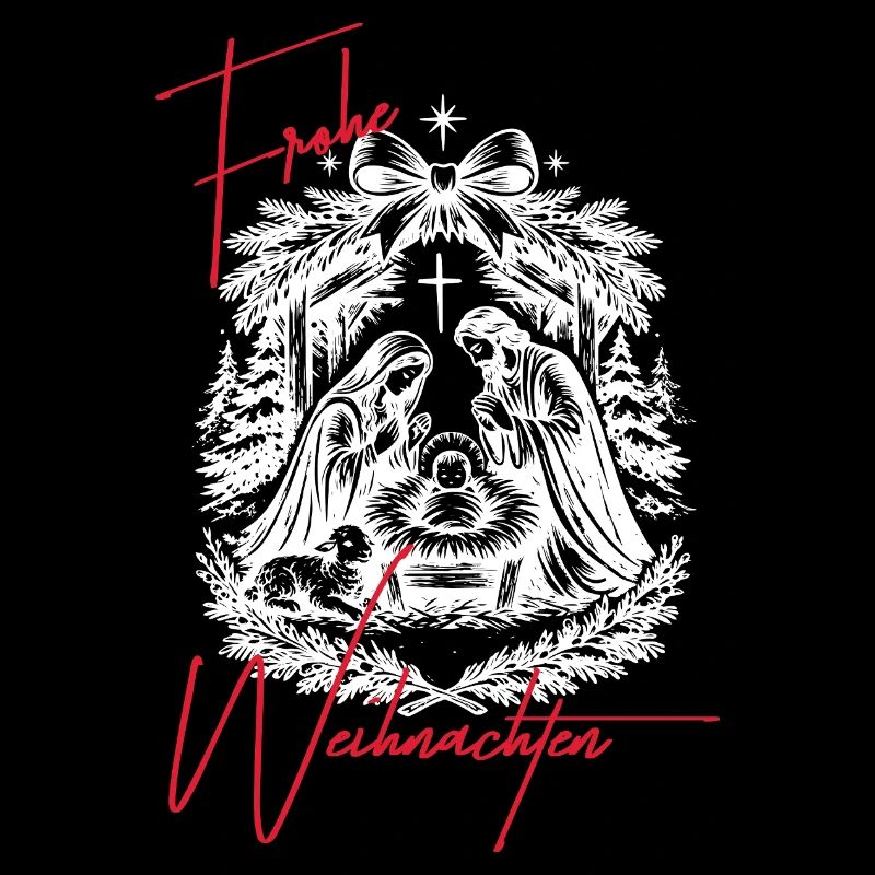 Weihnachtskrippe Schwarz Weiß