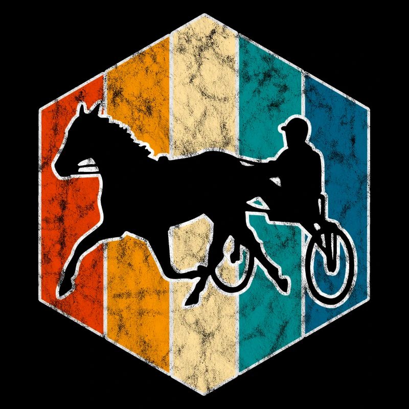 Traber Trabrennen in retro oder vintage Style