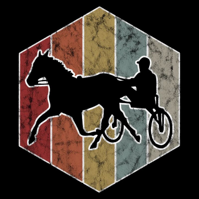 Traber Trabrennen in retro oder vintage Style