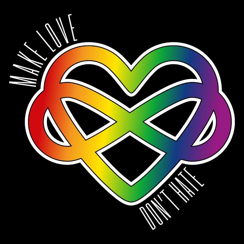 Polyamory Heart: Make Love & Don't Hate (white)