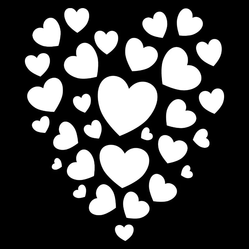 Heart Pattern Contrast Print Heart Design