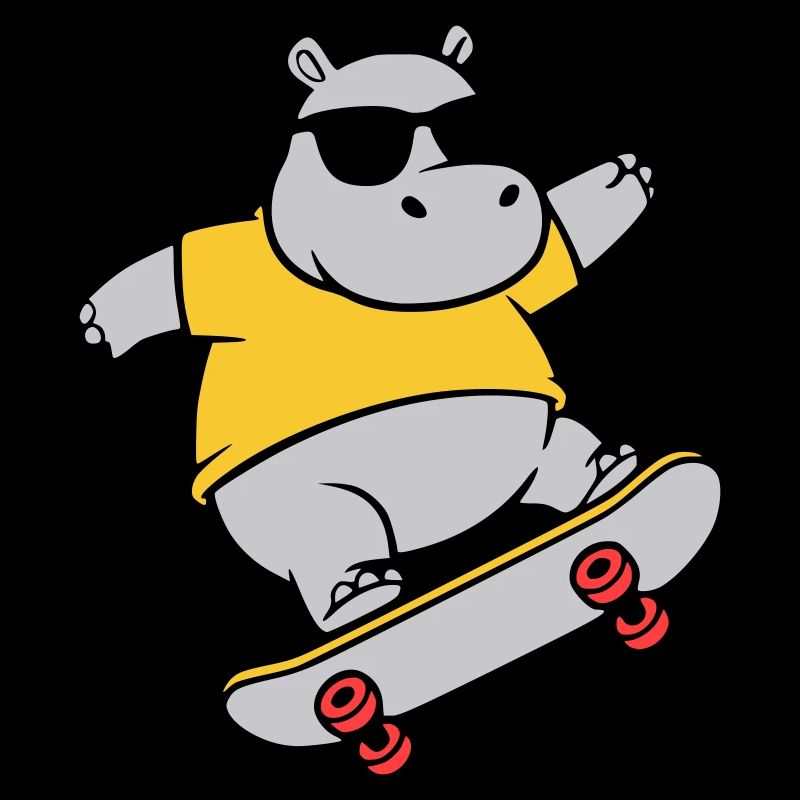 Cooles Nilpferd Skater Skateboard Vektor