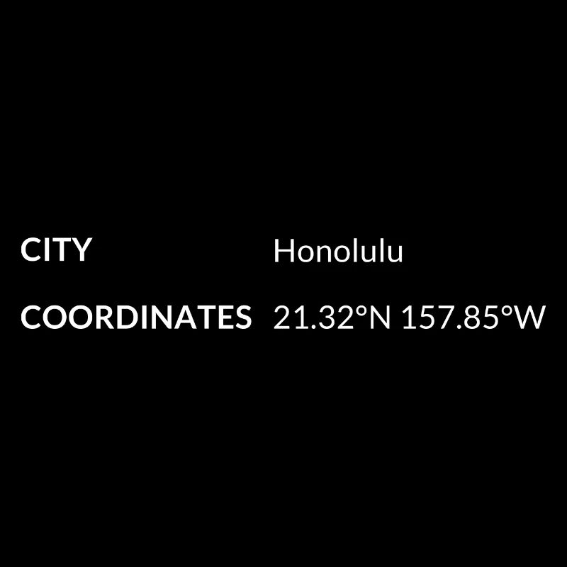 les coordonnées de Honolulu, Hawaï, États-Unis