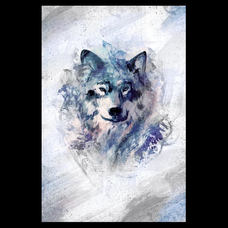 Wolf in a snowstorm grey version