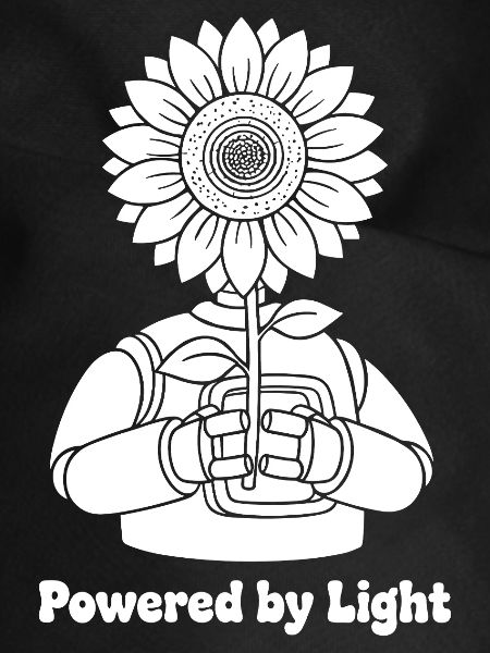 Sunflower in hands light power