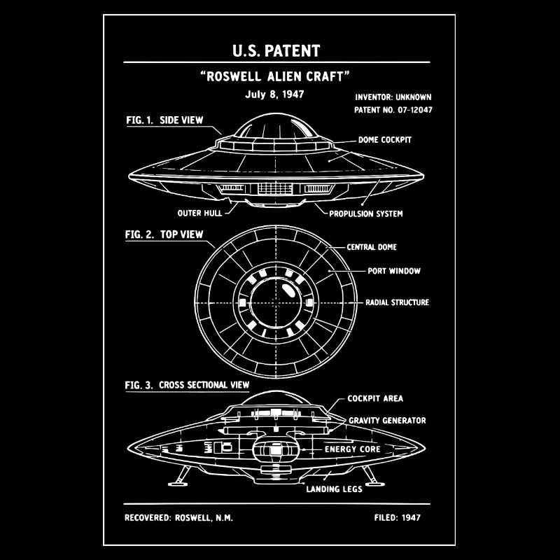 UFO Patent Blueprint Tee