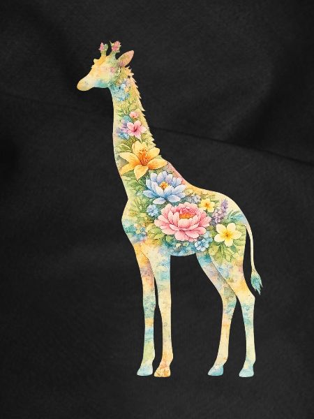 Giraffe Floral Silhouette